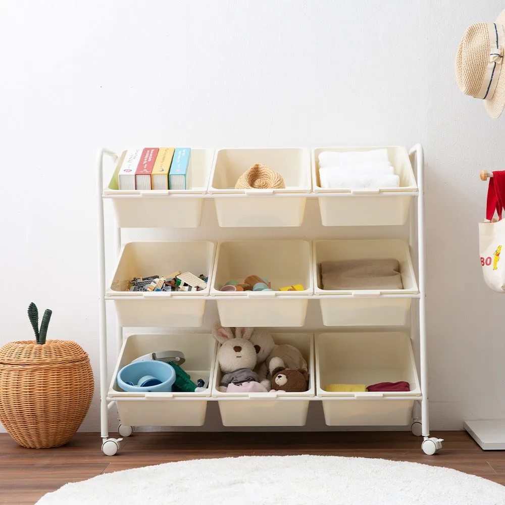 트롤리 이동식 오픈 수납함 (3x3) Trolley Open Organizer