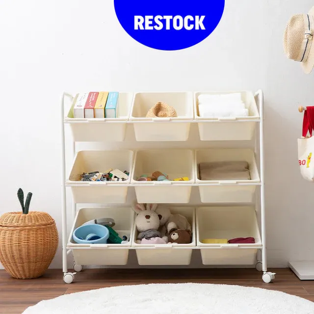 트롤리 이동식 오픈 수납함 (3x3) Trolley Open Organizer