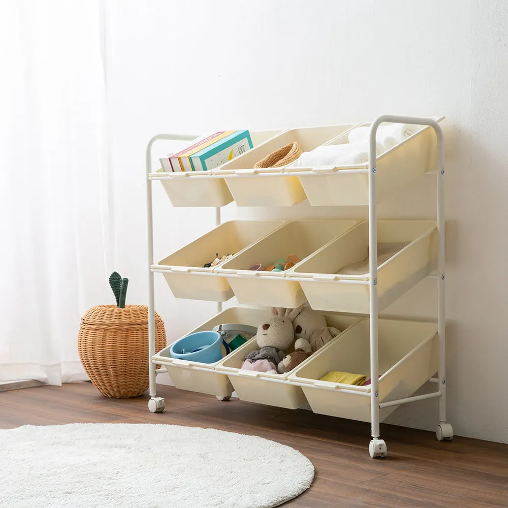 트롤리 이동식 오픈 수납함 (3x3) Trolley Open Organizer