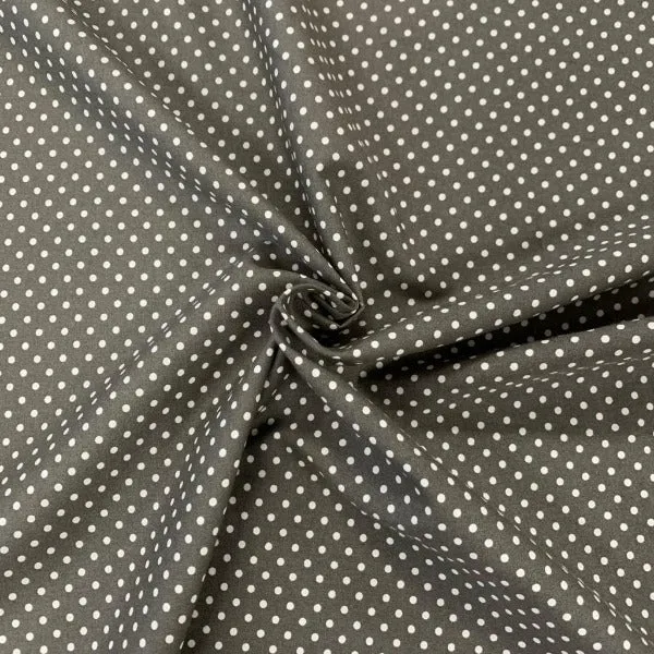 100% Cotton  - Rose and Hubble - Spot - Dark Grey - Sold by Half Metre