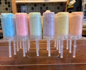 12 Rainbow Cotton Candy Push Pops Birthday Party Favors 6 Flavors