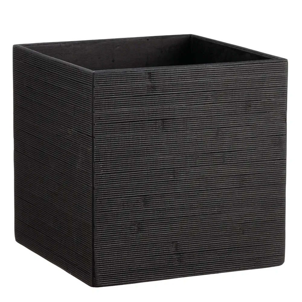 12"Hx12"W Square Bamboo Container -Black (pack of 4)