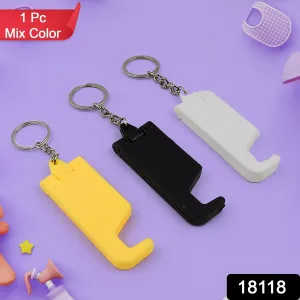 2-in-1 Plastic Keychain with Mobile Stand (1 Pc, Multicolor)