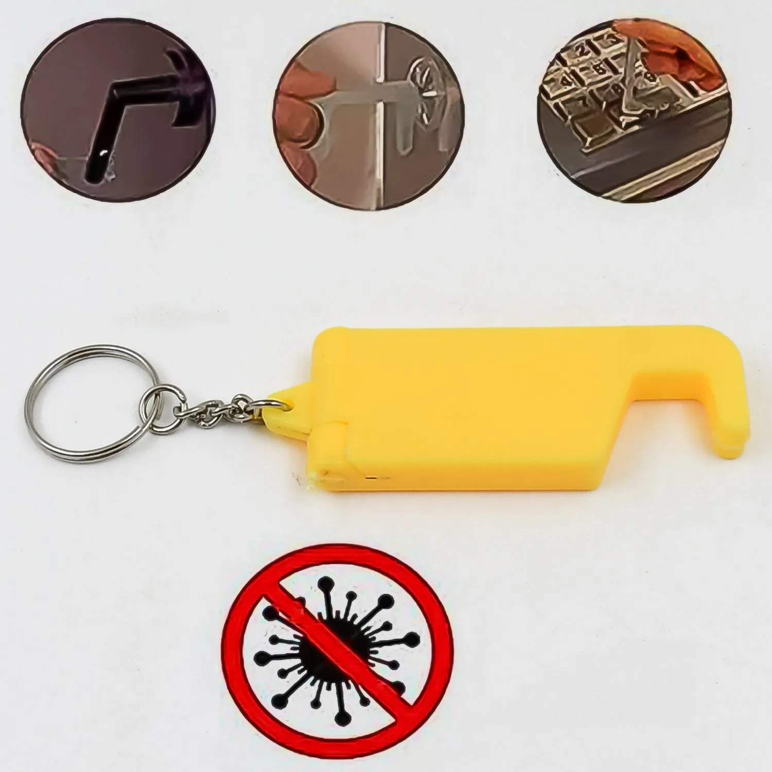 2-in-1 Plastic Keychain with Mobile Stand (1 Pc, Multicolor)