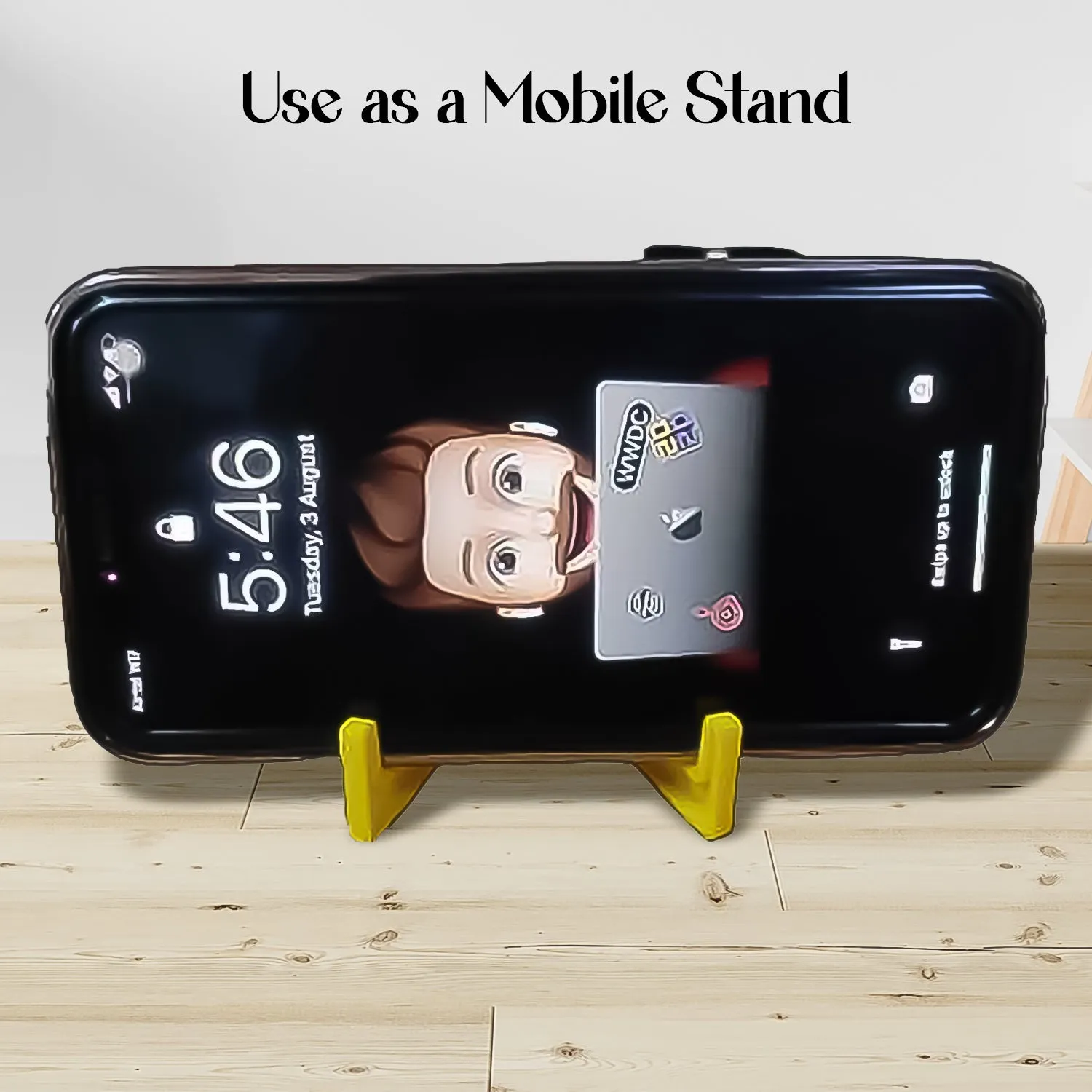 2-in-1 Plastic Keychain with Mobile Stand (1 Pc, Multicolor)