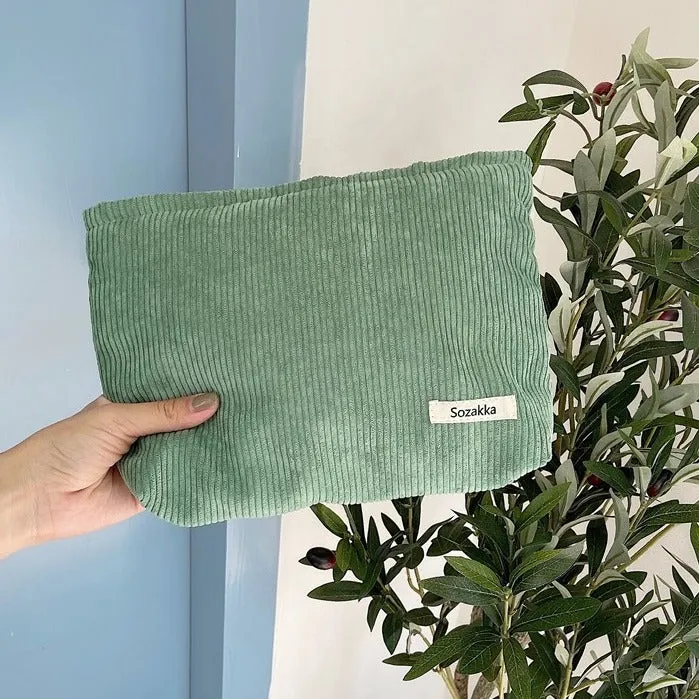 (26x22x5cm) Cosmetic Make Up Bag Necessaire Organizer Bag Riffel Design - Green