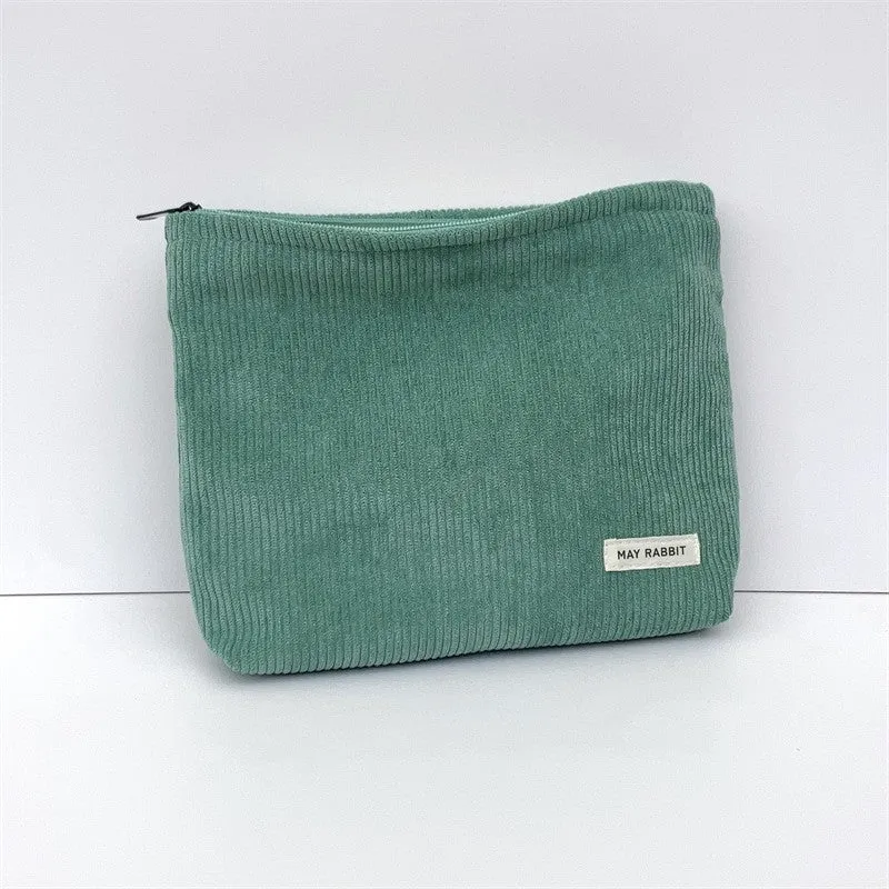 (26x22x5cm) Cosmetic Make Up Bag Necessaire Organizer Bag Riffel Design - Green