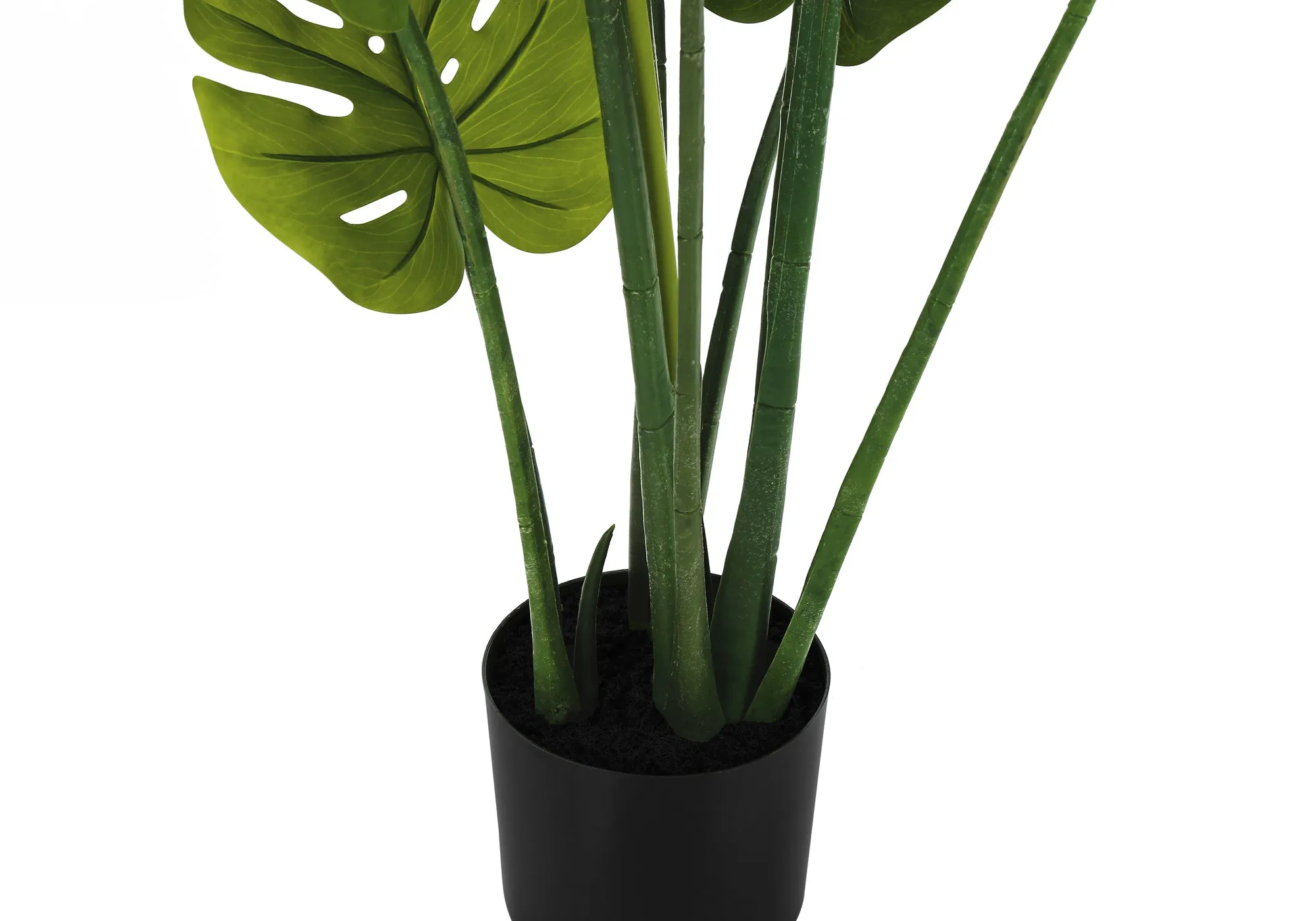 45" Tall Monstera Tree: Indoor Decorative Greenery, Black Pot - Perfectly Mimics Natural Green Leaves