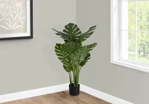 45" Tall Monstera Tree: Indoor Decorative Greenery, Black Pot - Perfectly Mimics Natural Green Leaves