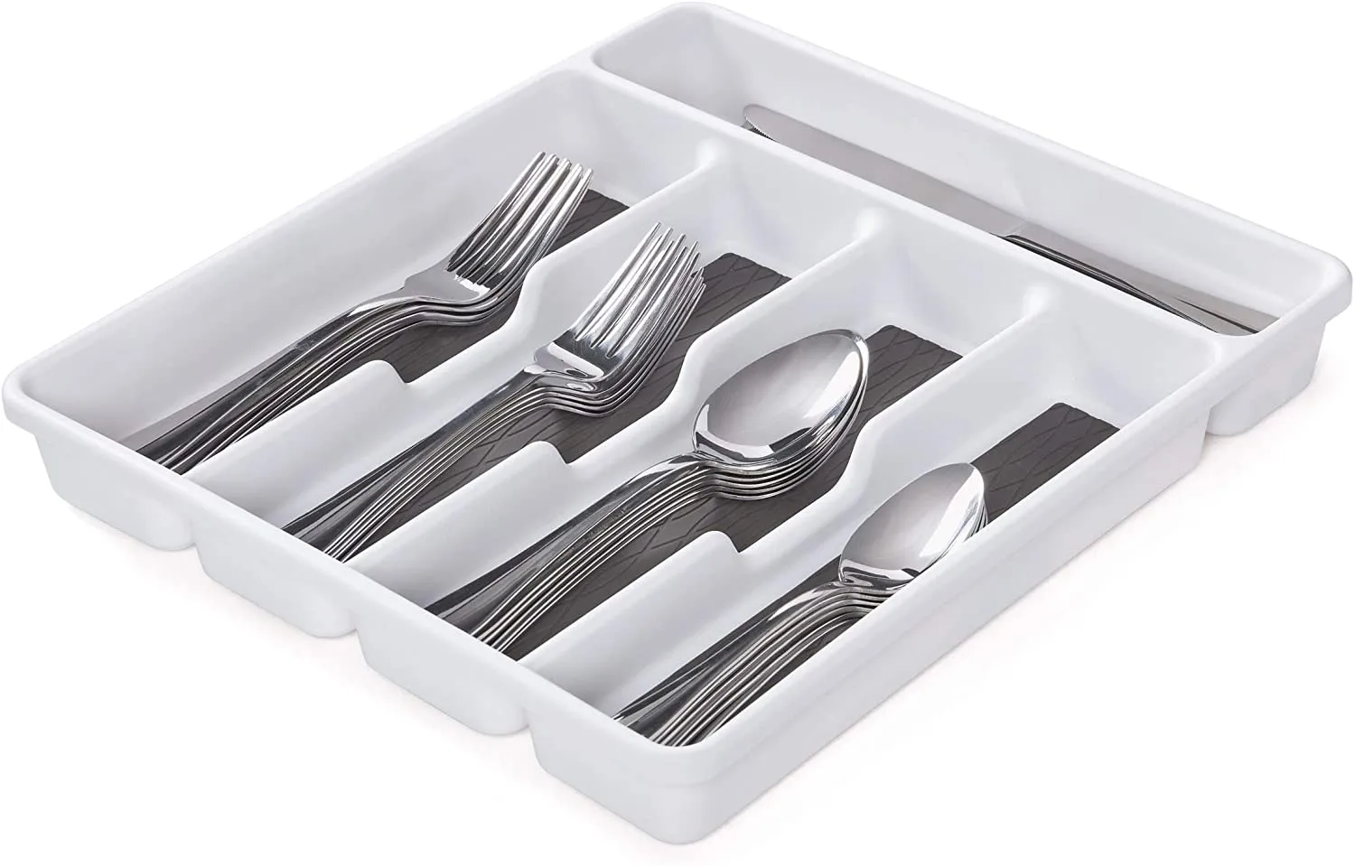 5 COMPARTMENT DRAWER ORGANIZER  WHITE