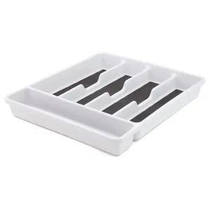 5 COMPARTMENT DRAWER ORGANIZER  WHITE