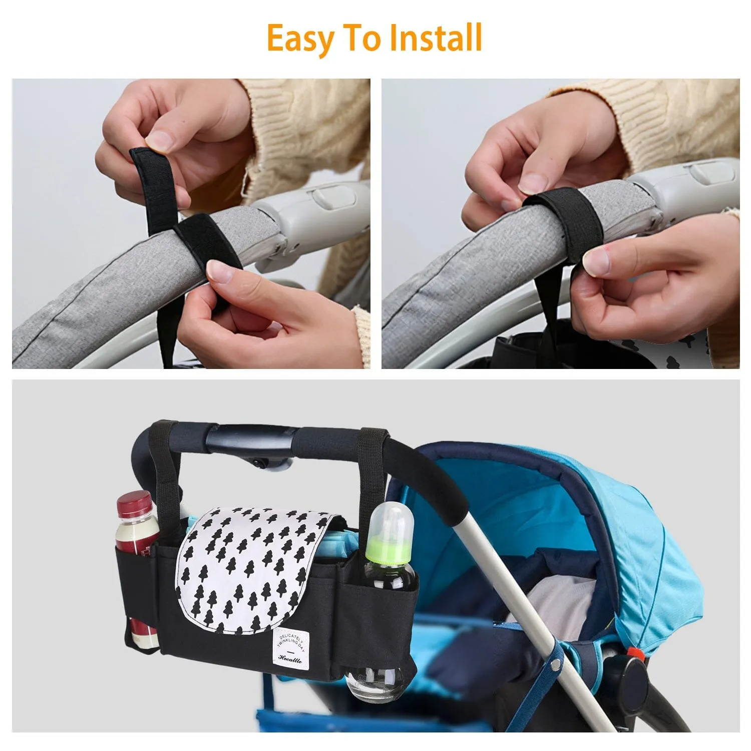 6-Pockets Baby Trolley Bag with Cup Holder