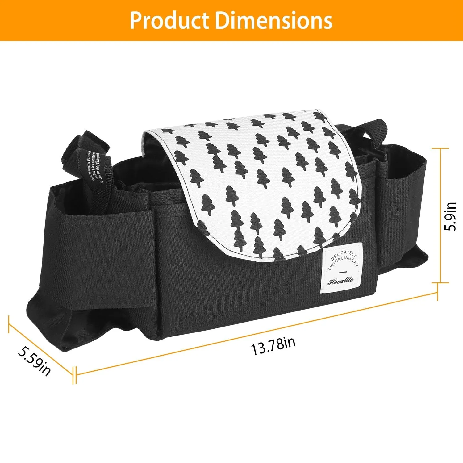 6-Pockets Baby Trolley Bag with Cup Holder