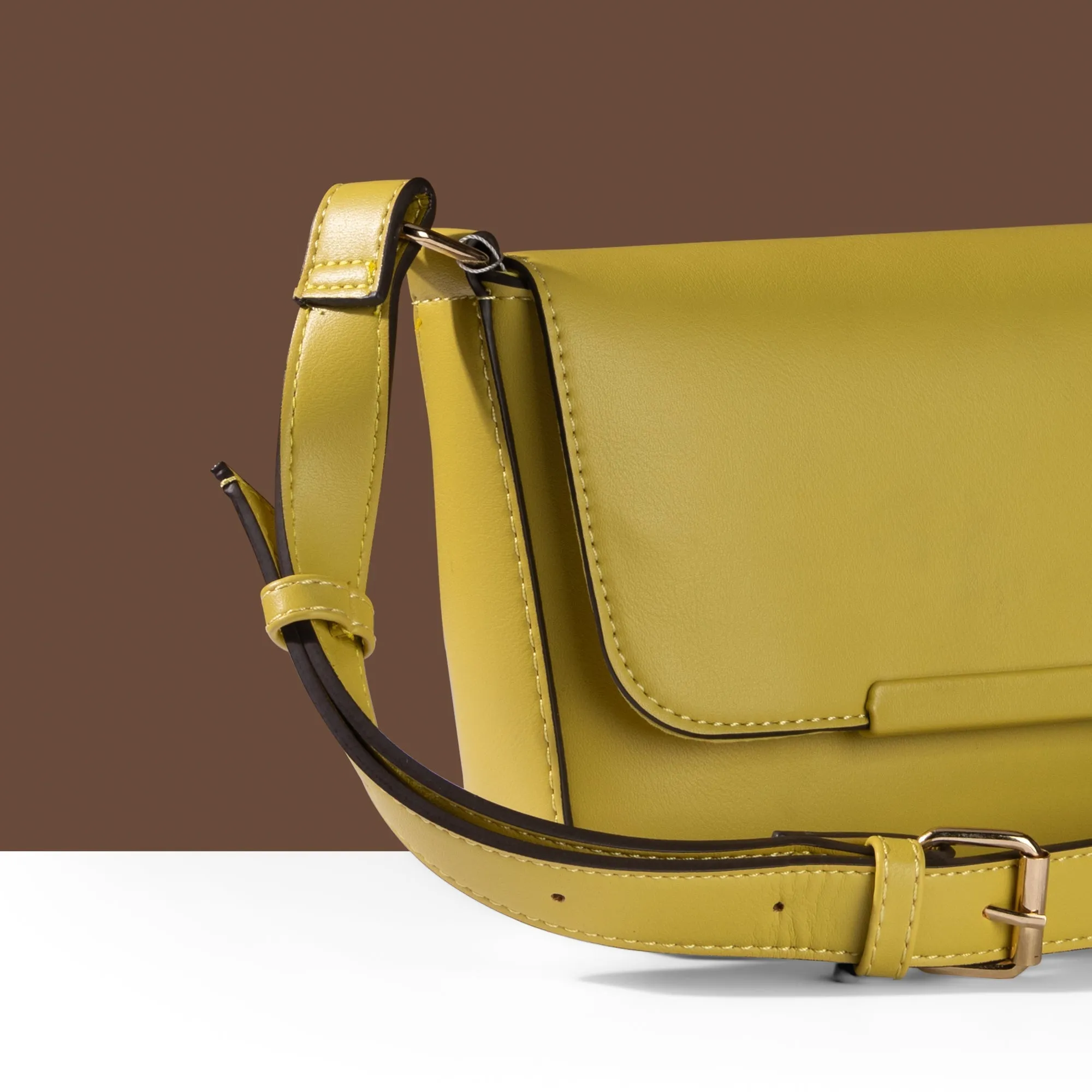 Accessorize London Women's Lime Yellow Clean Bar Sling Bag