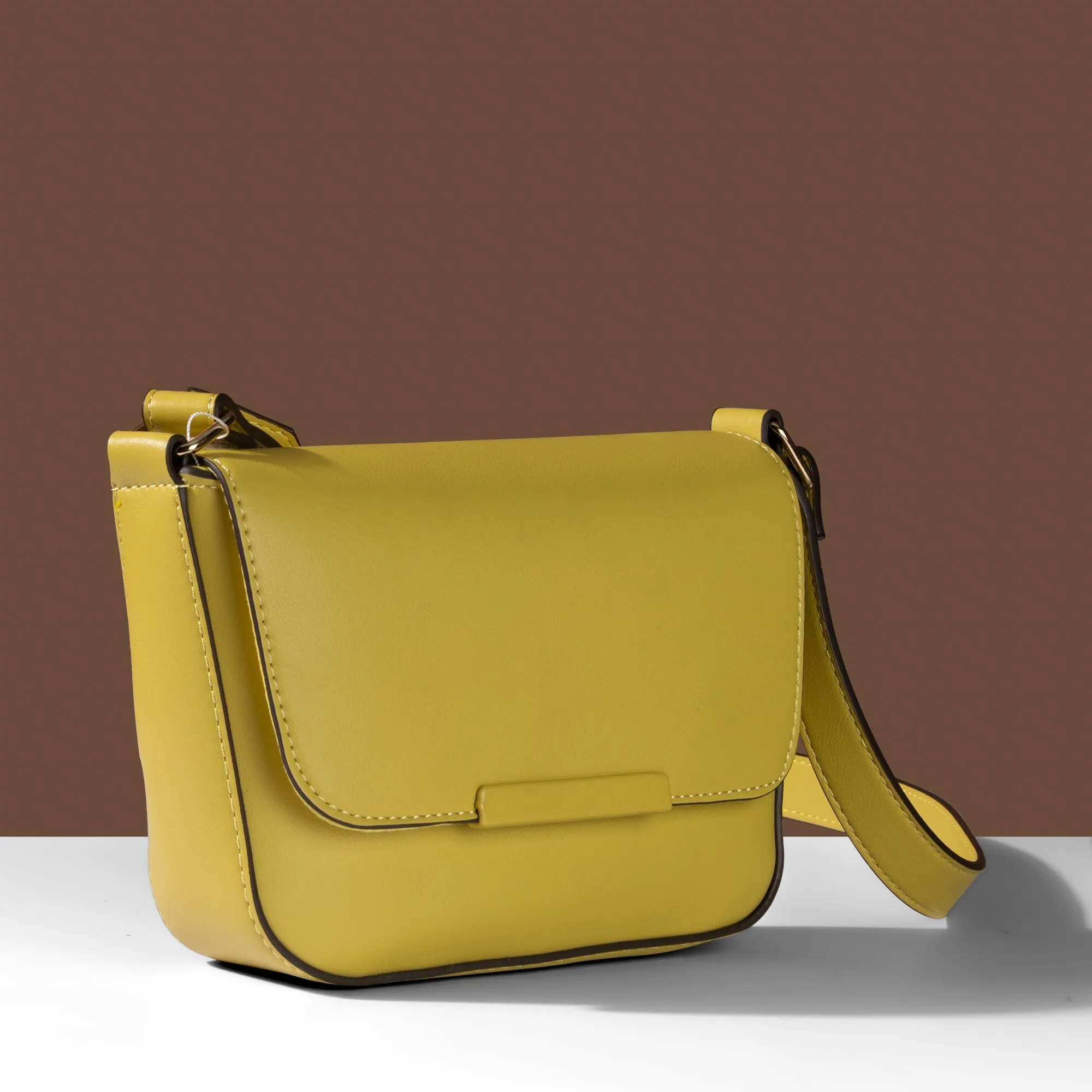 Accessorize London Women's Lime Yellow Clean Bar Sling Bag