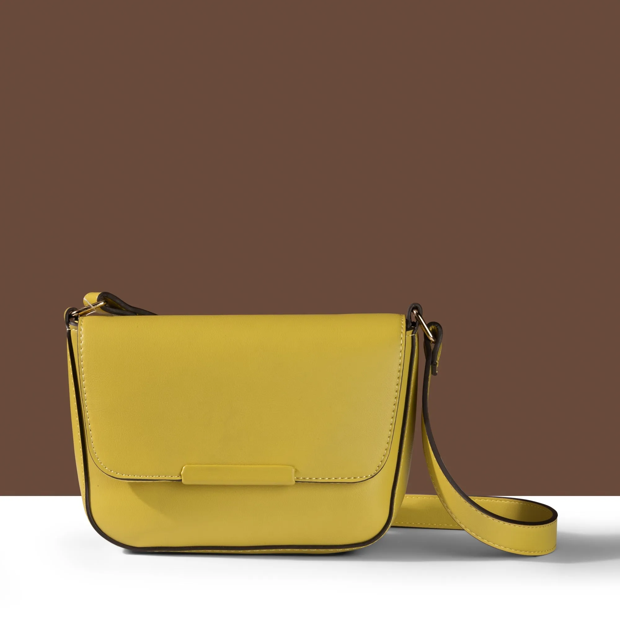 Accessorize London Women's Lime Yellow Clean Bar Sling Bag