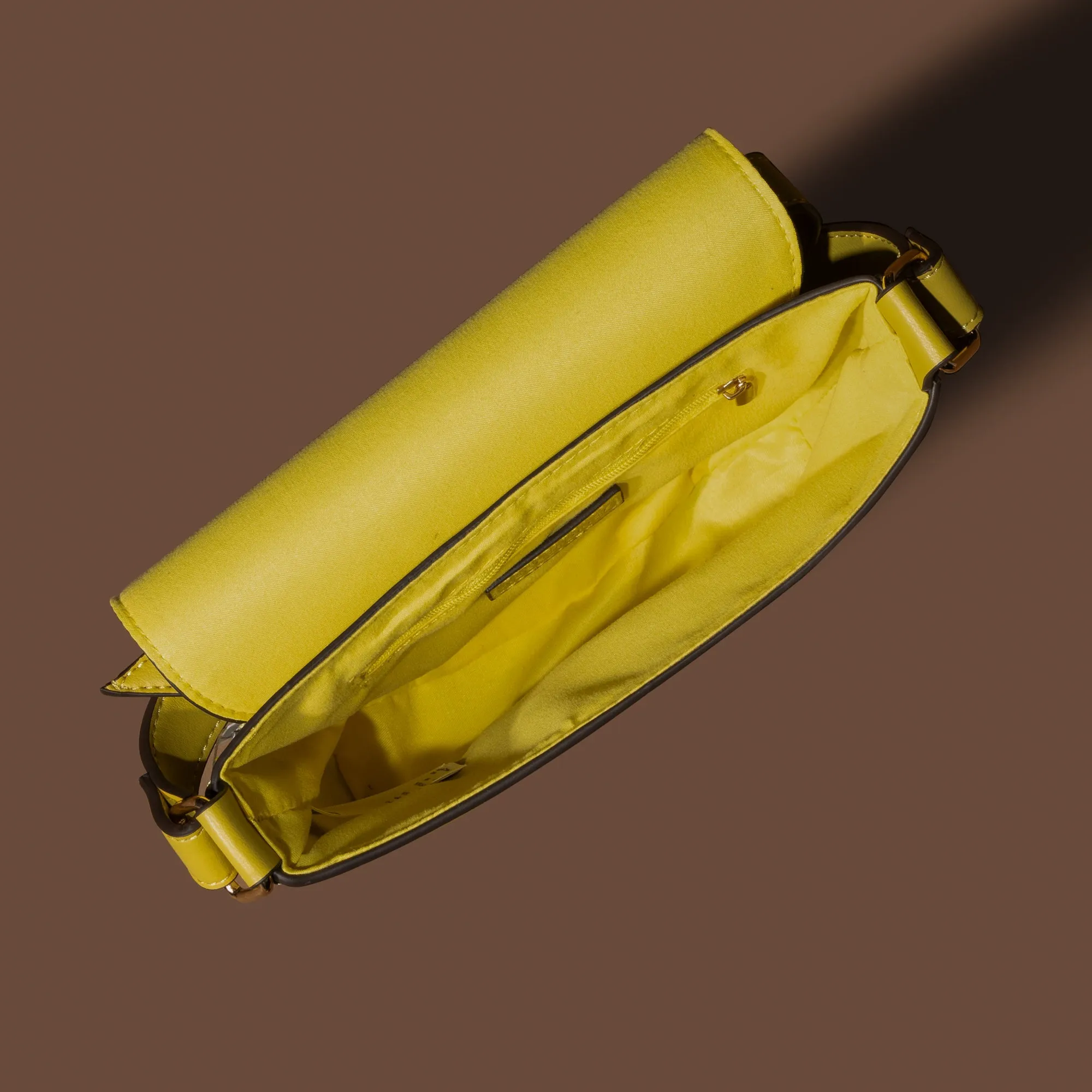 Accessorize London Women's Lime Yellow Clean Bar Sling Bag