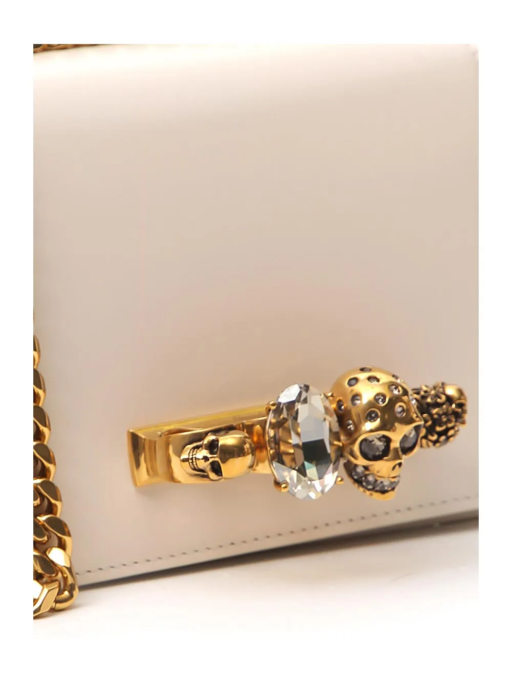 Alexander McQueen Four-Ring Embellished Shoulder Bag
