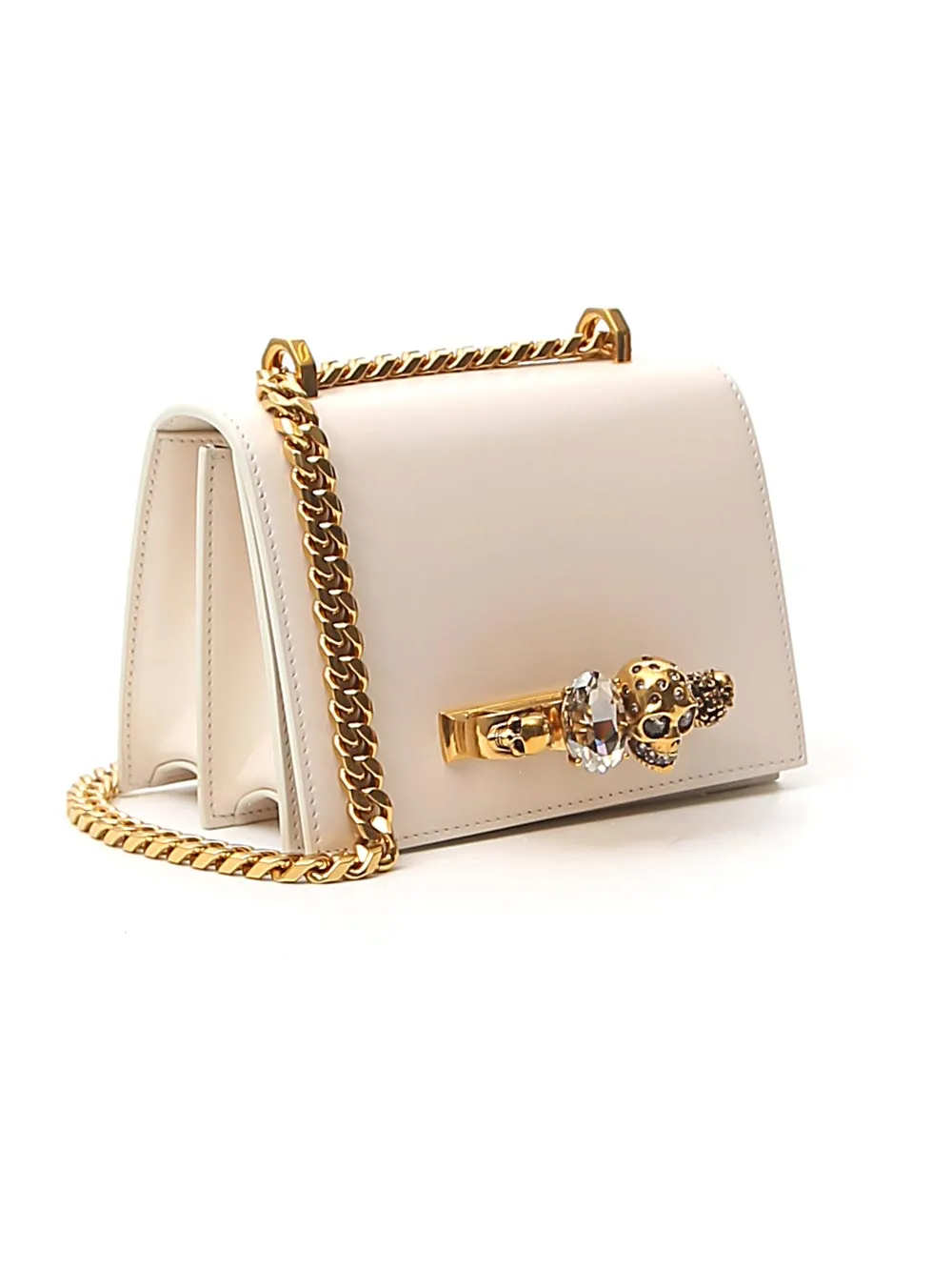 Alexander McQueen Four-Ring Embellished Shoulder Bag