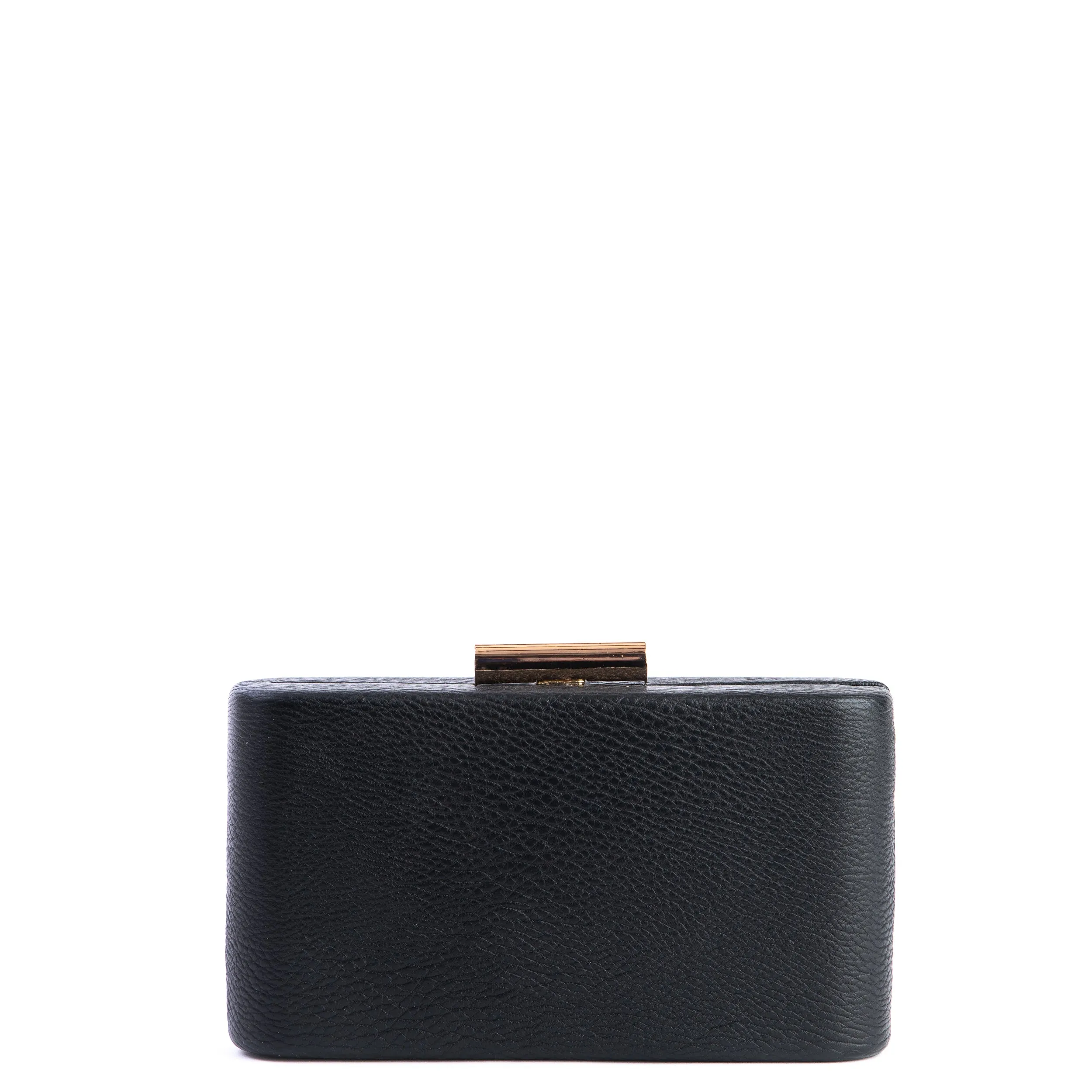 Amilu Black Textured Box Clutch Bag