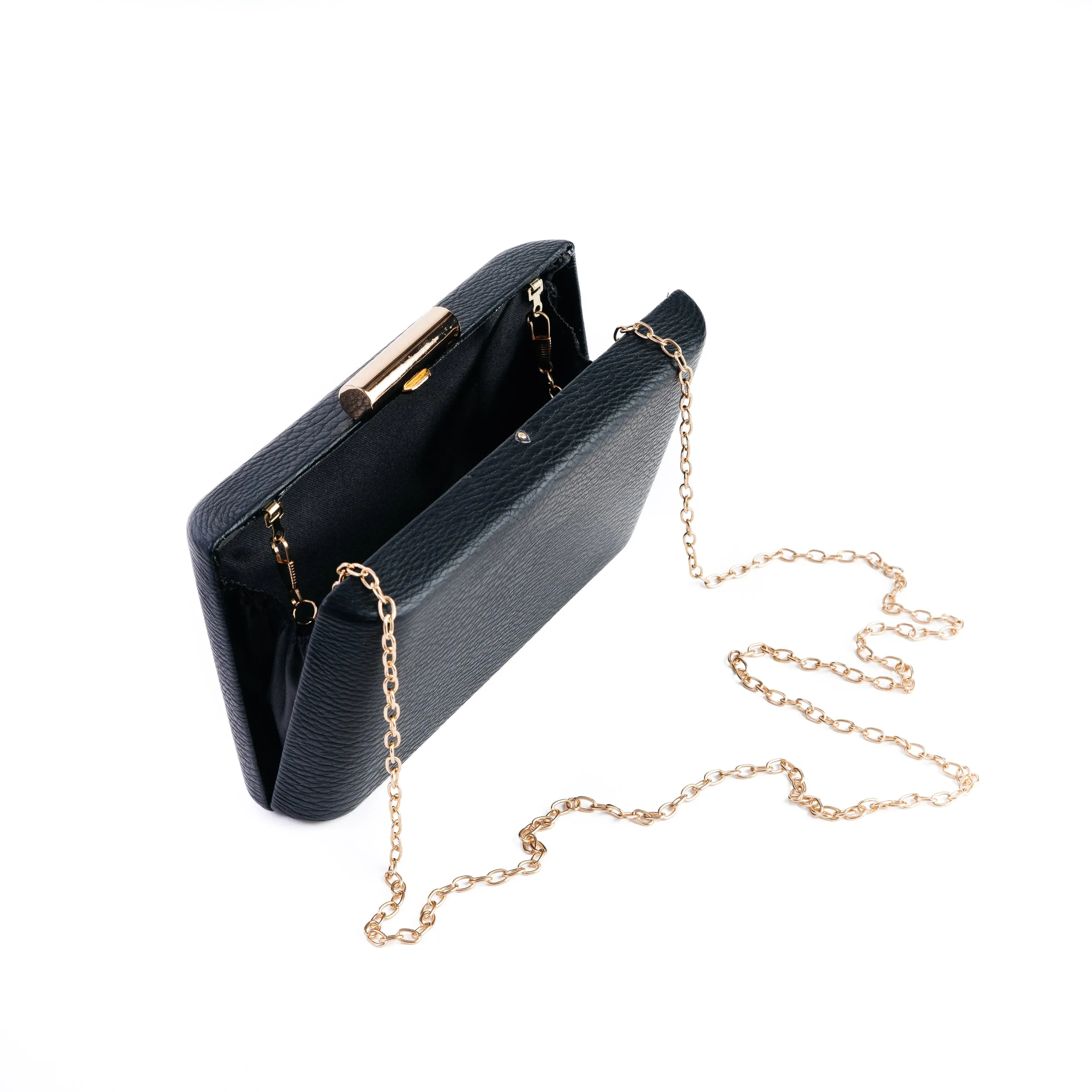Amilu Black Textured Box Clutch Bag