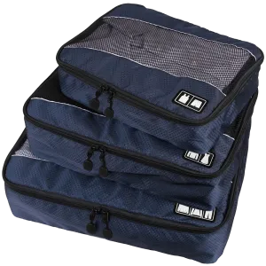 Arcenciel Foldable 3 Piece Travel Packing Cubes Set Luggage Organizer Bags