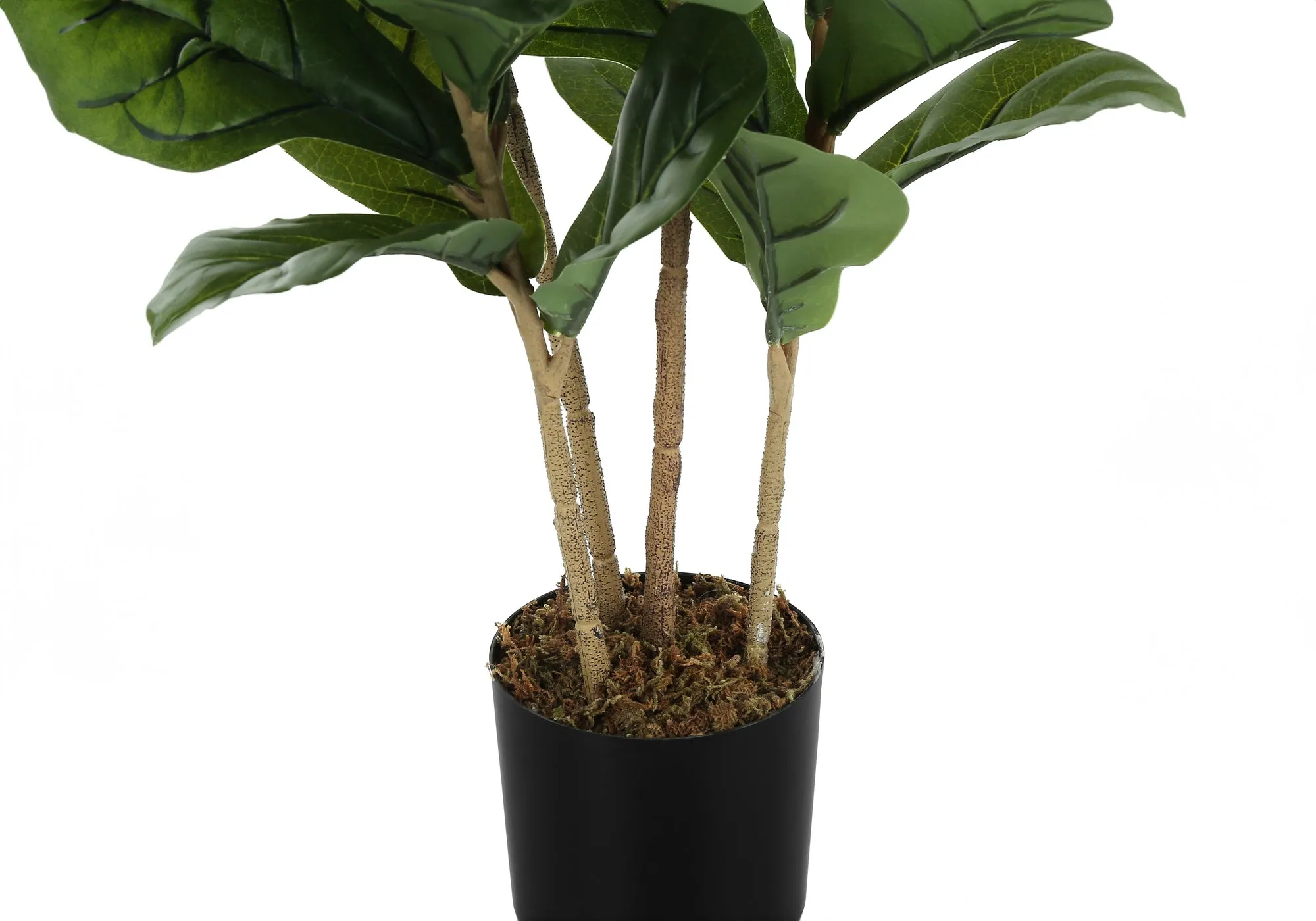 Artificial Plant, 41" Tall, Fiddle Tree, Indoor, Faux, Fake, Floor, Greenery, Potted, Real Touch, Decorative, Green Leaves, Black Pot