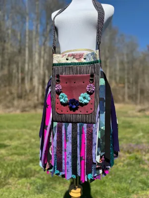 Artisan-Made Leather and Jewelry Embellished Bohemian Purse - Stand Out Style!