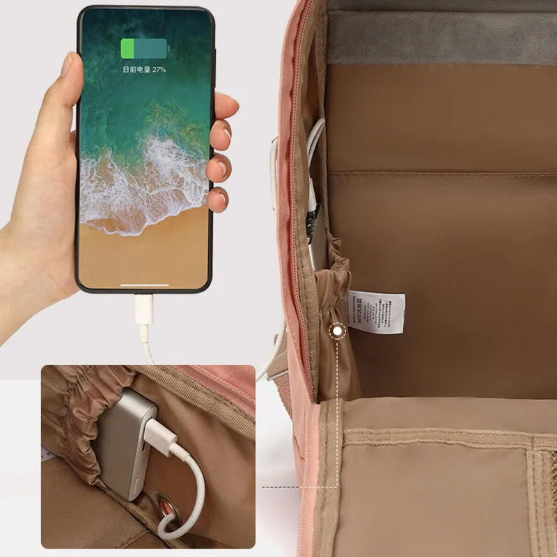 Backpack For Teenage Students Simple Lightweight Multi Pockets Computer Daypack