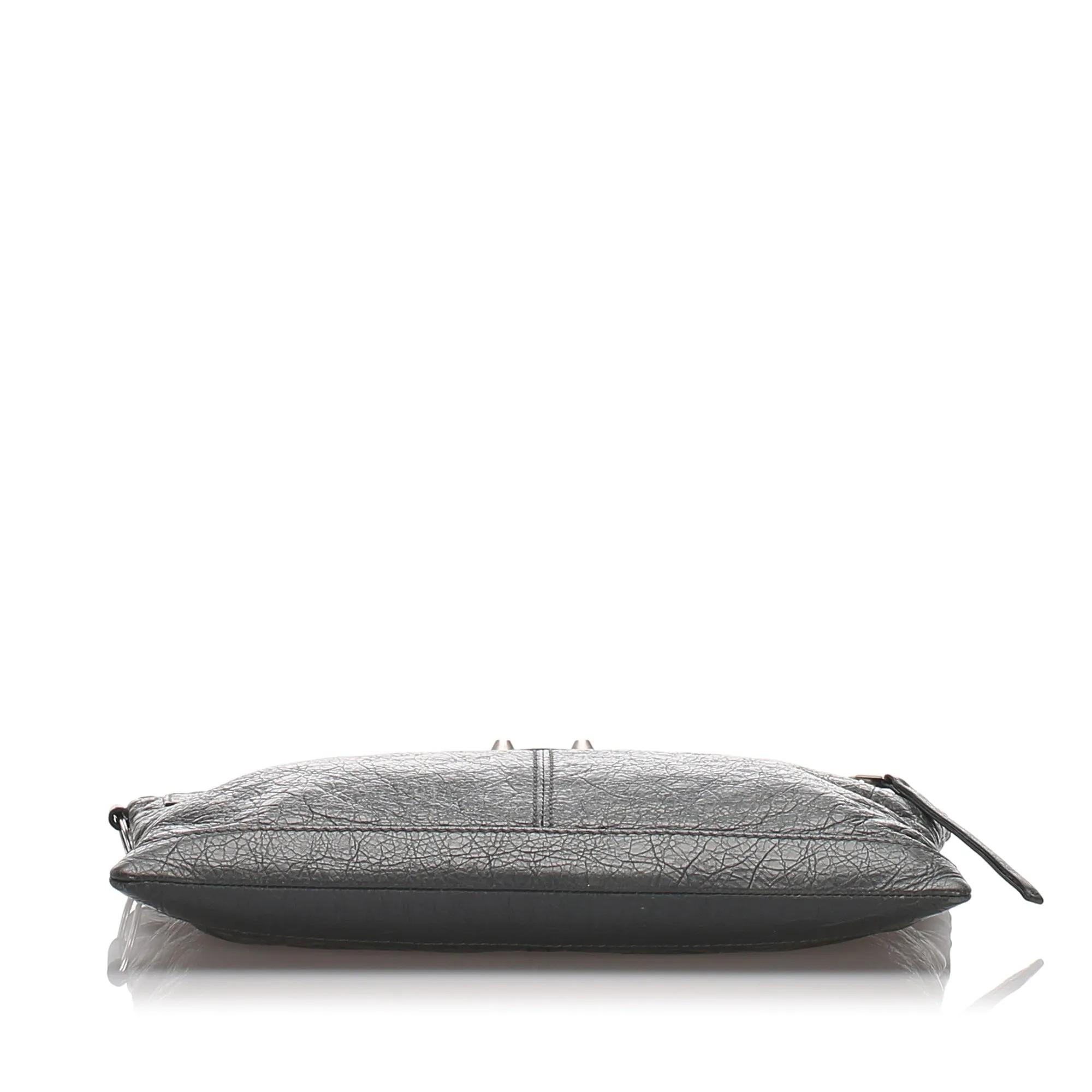 Balenciaga Grey Clip Moto Medium Agneau Clutch Bag