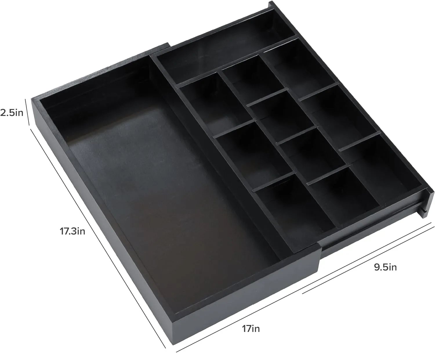 Bamboo Tea Bags & Coffee Pods Drawer Organizer Black Finish