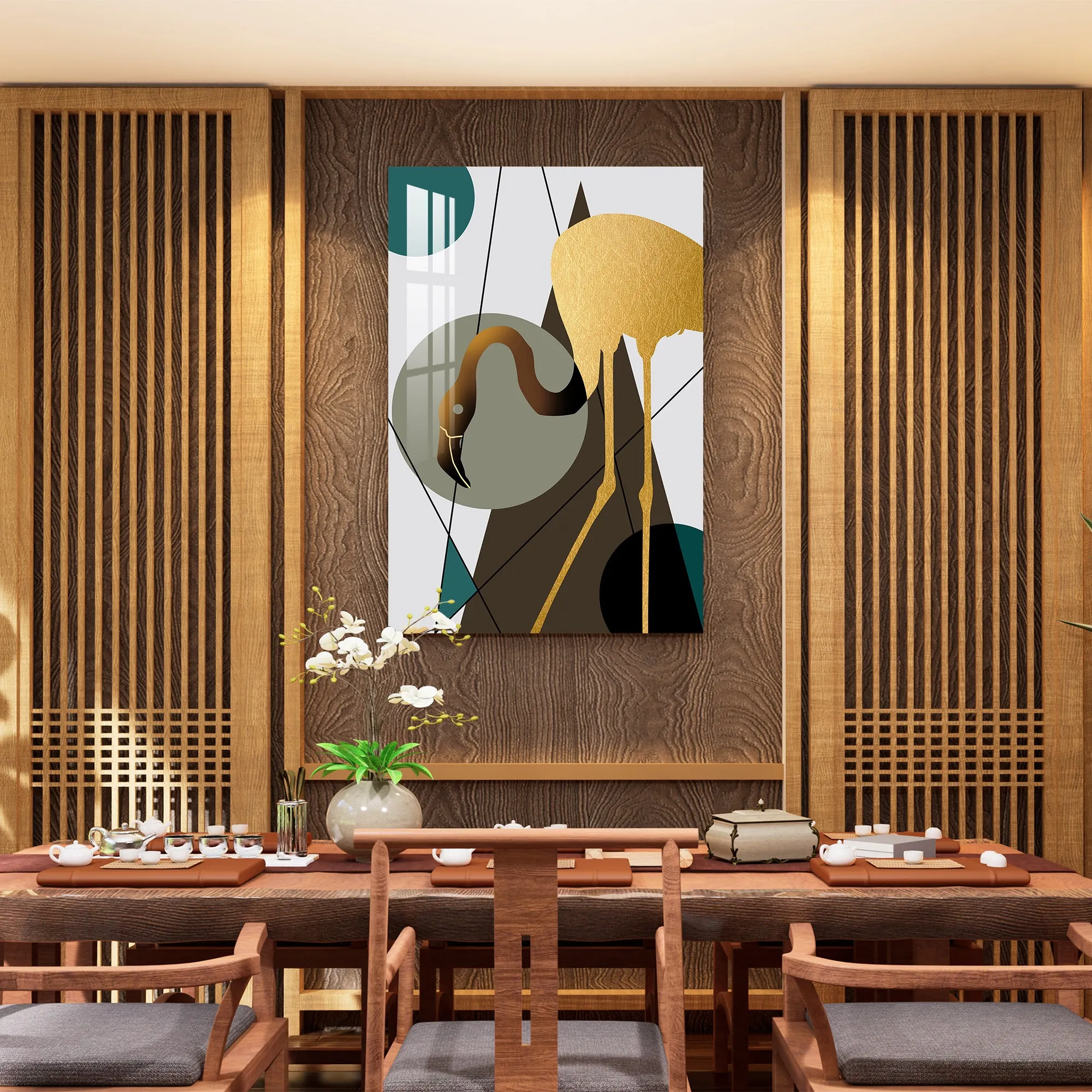 Beautiful Crane Acrylic Wall Art