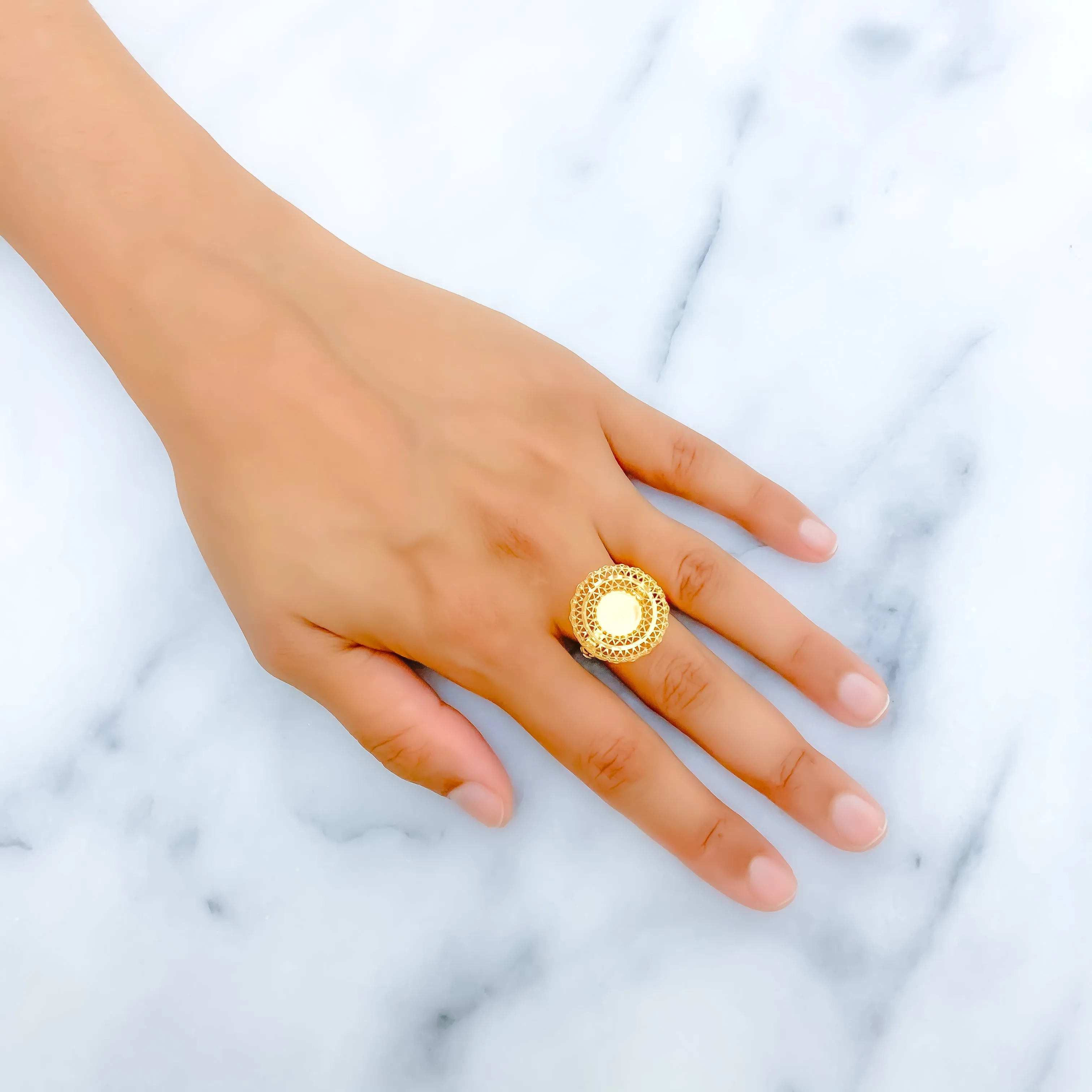 Beautiful Mesh 21k Gold Ring