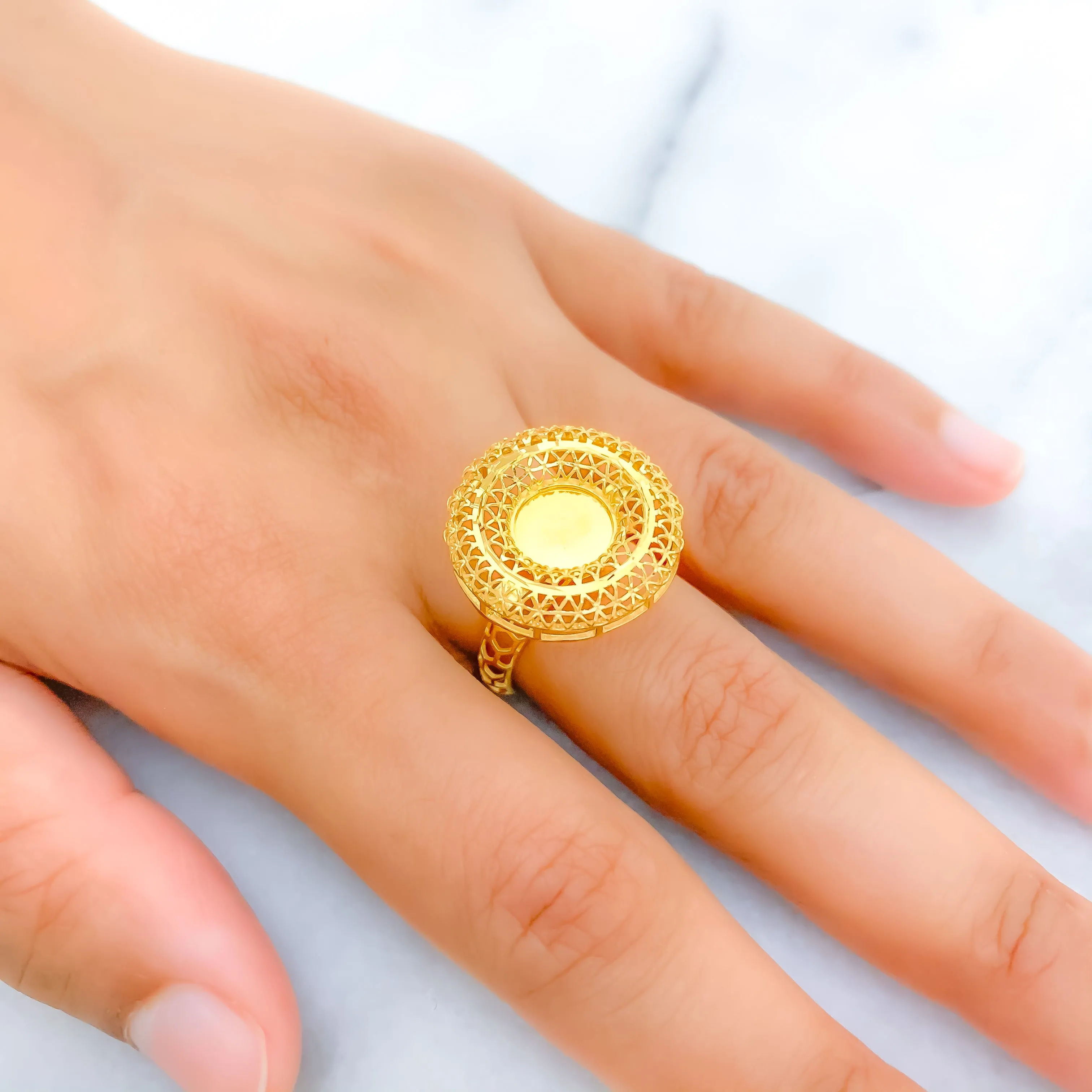 Beautiful Mesh 21k Gold Ring