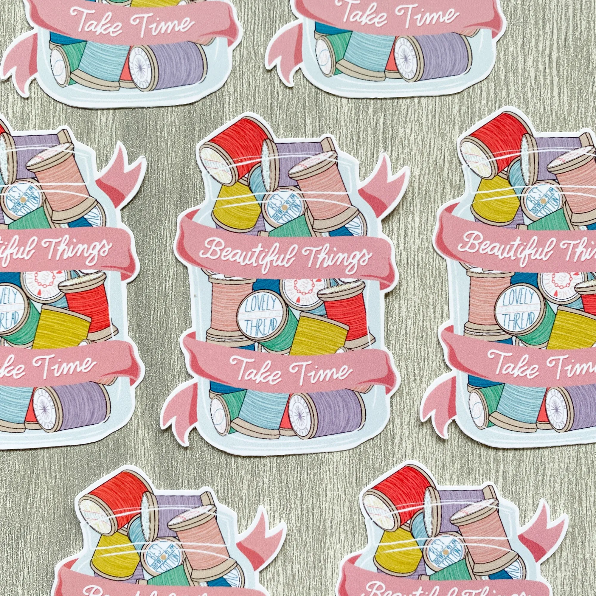 Beautiful Things Thread Jar Sticker