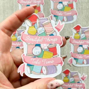 Beautiful Things Thread Jar Sticker