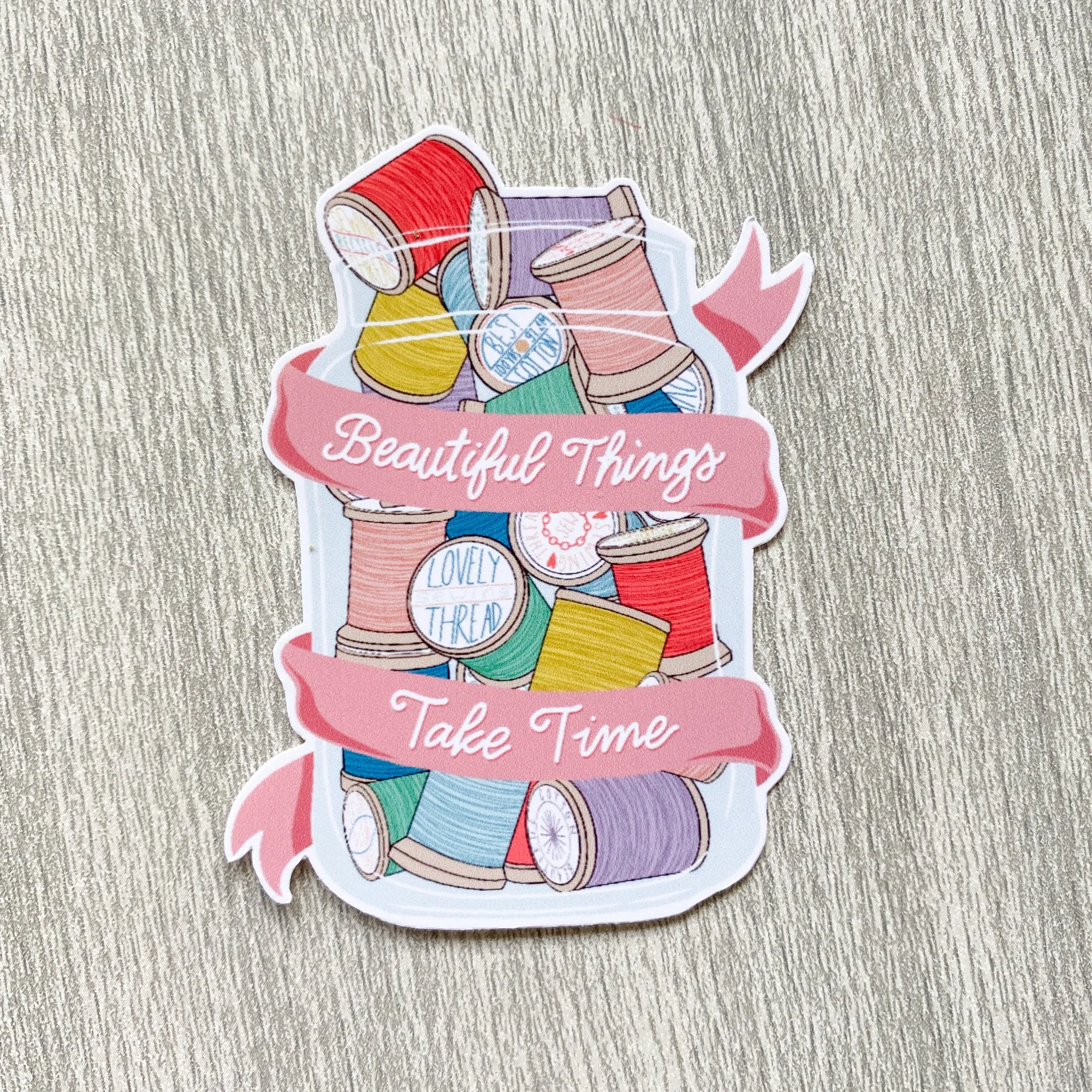 Beautiful Things Thread Jar Sticker