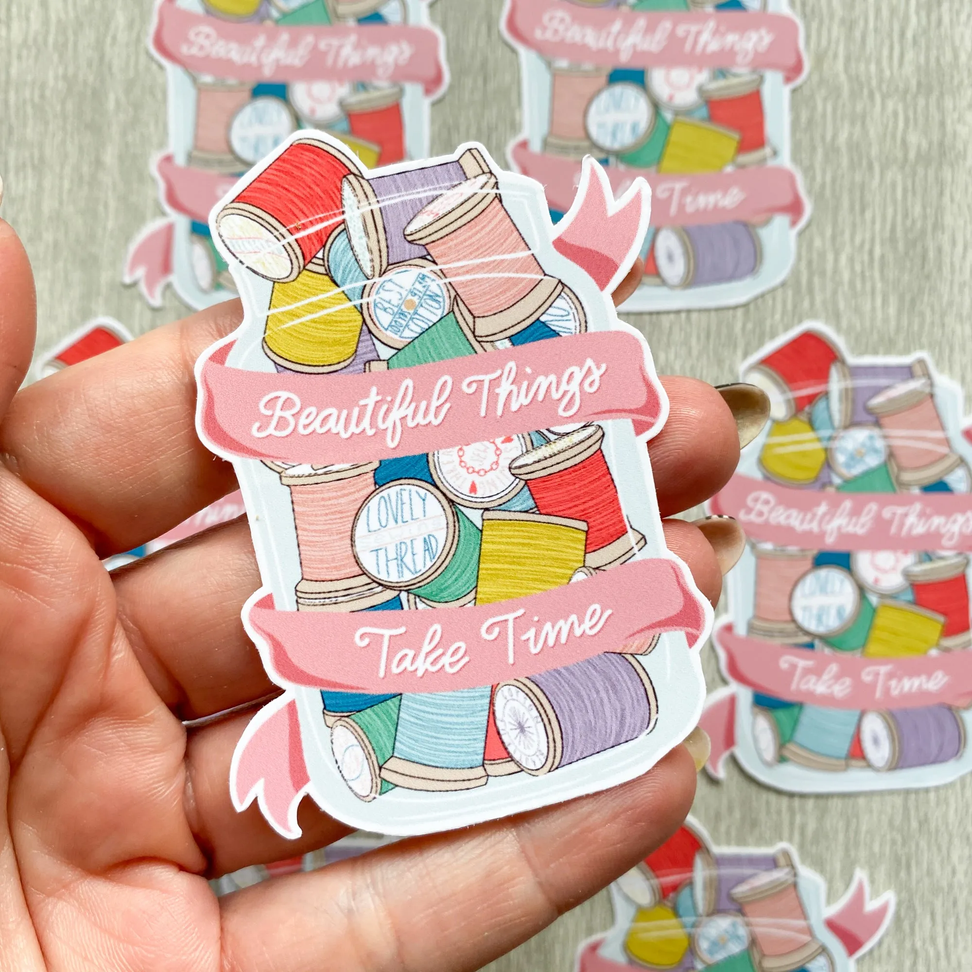 Beautiful Things Thread Jar Sticker