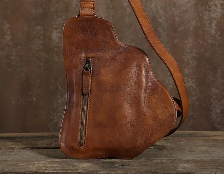 Best Sling Bag for Men Leather Chest Bag for Men Cool Sling Bag Small Sling Bag