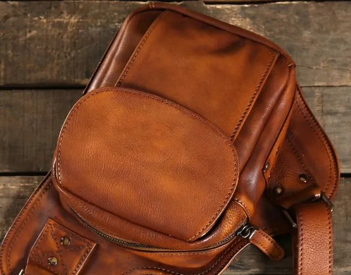 Best Sling Bag for Men Leather Chest Bag for Men Cool Sling Bag Small Sling Bag