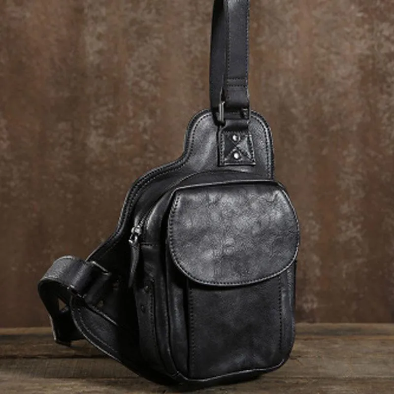 Best Sling Bag for Men Leather Chest Bag for Men Cool Sling Bag Small Sling Bag