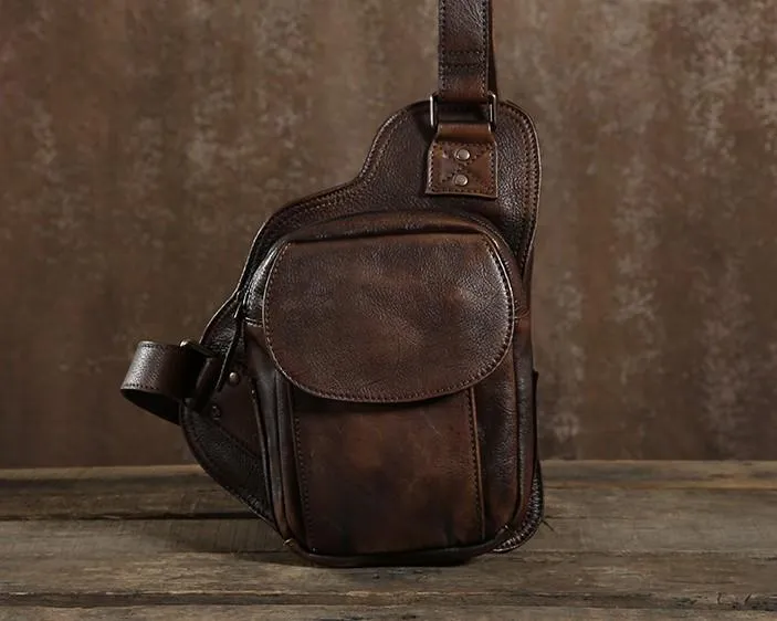 Best Sling Bag for Men Leather Chest Bag for Men Cool Sling Bag Small Sling Bag