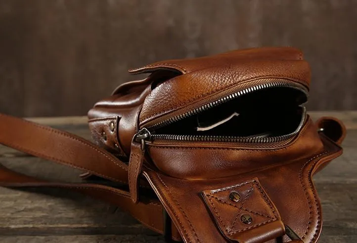 Best Sling Bag for Men Leather Chest Bag for Men Cool Sling Bag Small Sling Bag