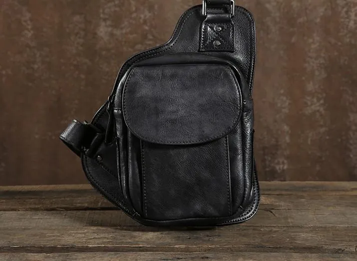 Best Sling Bag for Men Leather Chest Bag for Men Cool Sling Bag Small Sling Bag