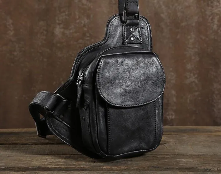 Best Sling Bag for Men Leather Chest Bag for Men Cool Sling Bag Small Sling Bag