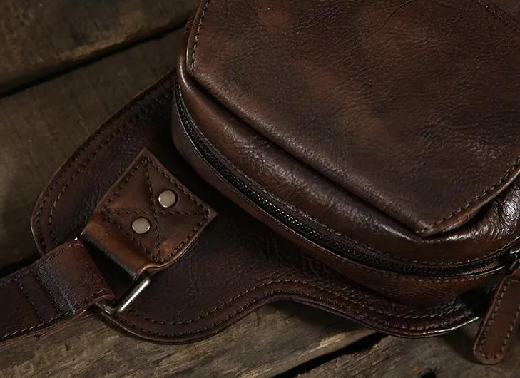Best Sling Bag for Men Leather Chest Bag for Men Cool Sling Bag Small Sling Bag