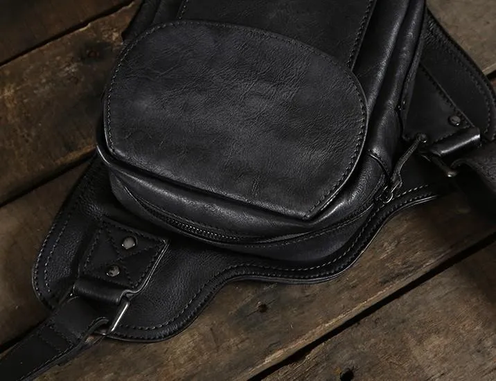 Best Sling Bag for Men Leather Chest Bag for Men Cool Sling Bag Small Sling Bag