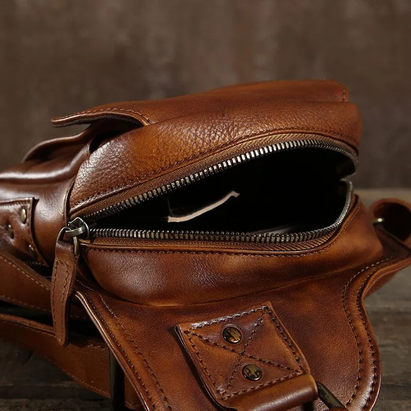 Best Sling Bag for Men Leather Chest Bag for Men Cool Sling Bag Small Sling Bag