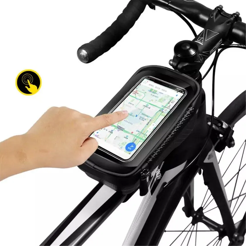 Bicycle Top Tube Frame Bag MTB Waterproof Phone Holder Case