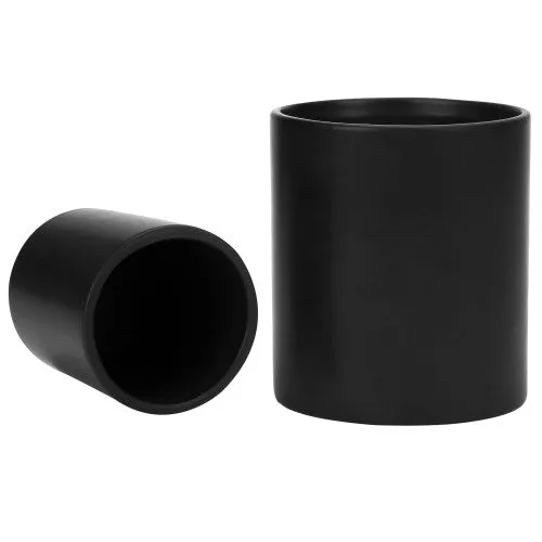 Black Ceramic Kitchen Crock Utensil Silverware Holder, Set of 2